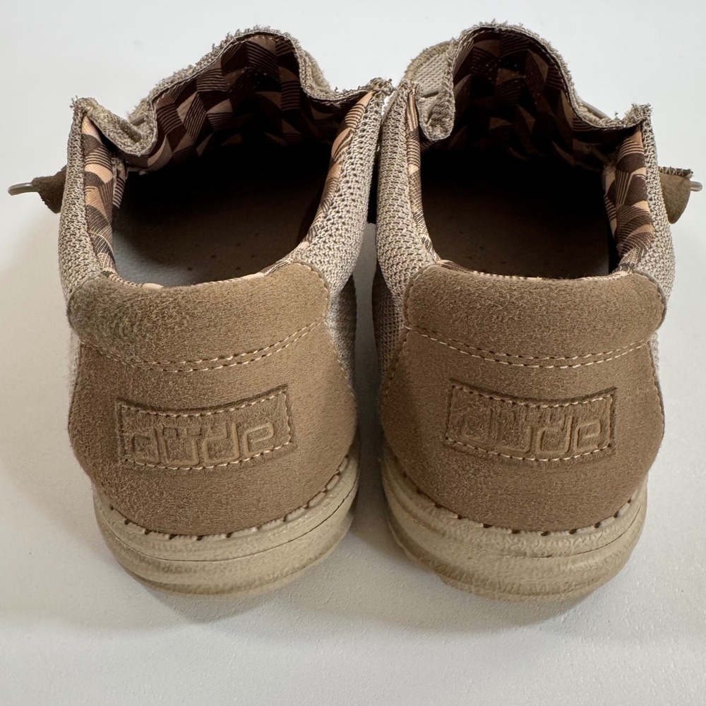 Hey Dude Wally Sox Men's 10 Beige Tan Knit Slip On Loafer Shoes 110350500 - Picture 6 of 9